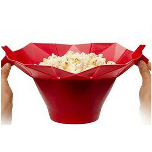 Silicone Popcorn Popper Bucket Black Reusable Microwave Single Serving Microwave Popcorn Maker,Healthy Popcorn Bowls for Family 